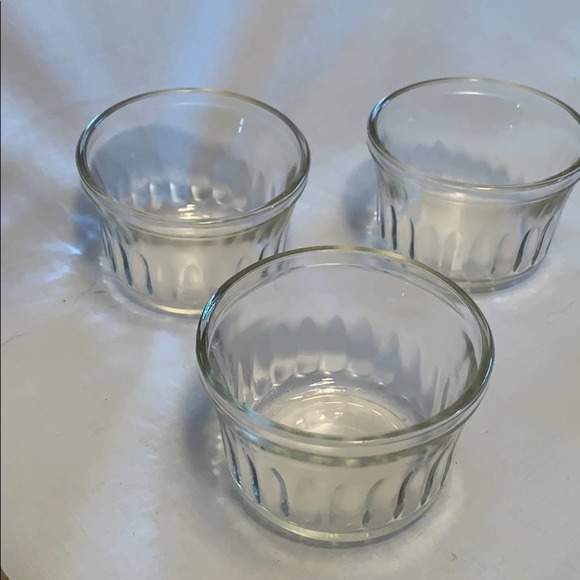 Set of 3 Vintage jelly jars ribbed 3" dia top - Picture 3 of 3